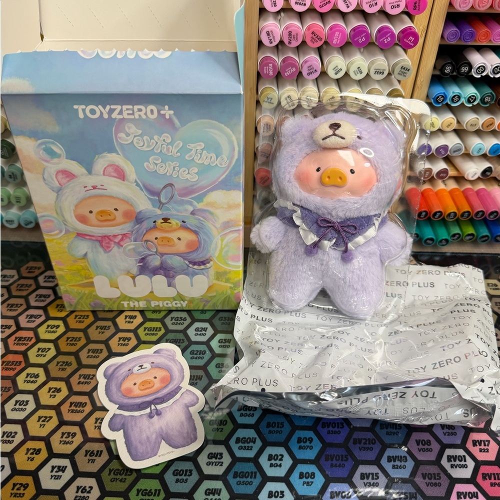 Lulu The Piggy PVC Plush Pendant Joyful Time Series Opened Box Romantic Teddy